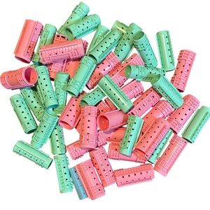 Pink and Green Vintage Hair Roller Curlers Set (51pcs)
